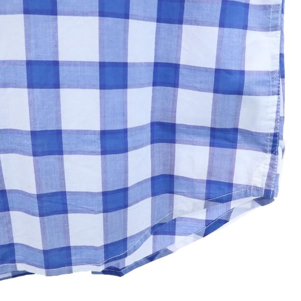 ARMANI EXCHANGE アルマーニエクスチェンジ チェック柄 長袖 シャツ M 青×白 メンズ