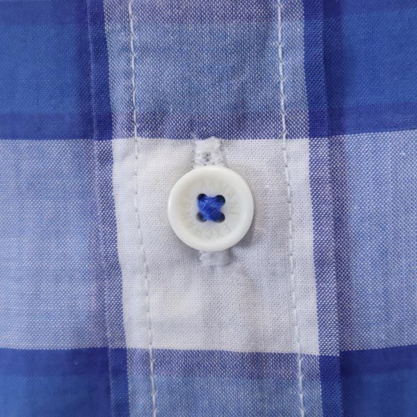 ARMANI EXCHANGE アルマーニエクスチェンジ チェック柄 長袖 シャツ M 青×白 メンズ
