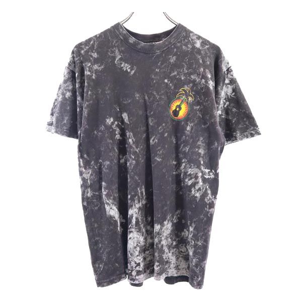 Hanes ヘインズ 80s ヴィンテージ USA製 総柄 バックプリント 半袖 Tシャツ M グレー系 メンズ