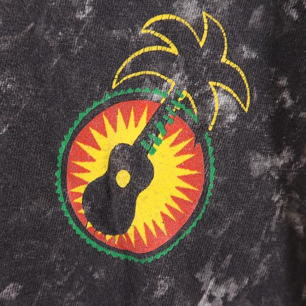 Hanes ヘインズ 80s ヴィンテージ USA製 総柄 バックプリント 半袖 Tシャツ M グレー系 メンズ