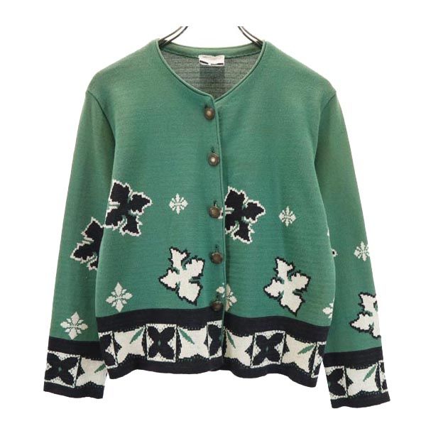 millesimes ノーカラージャケット 上下 セットアップ グリーン系 ラップスカート レディース