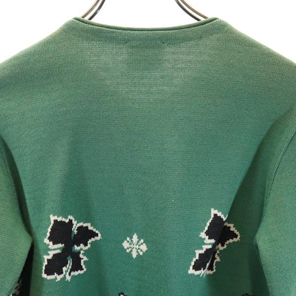 millesimes ノーカラージャケット 上下 セットアップ グリーン系 ラップスカート レディース