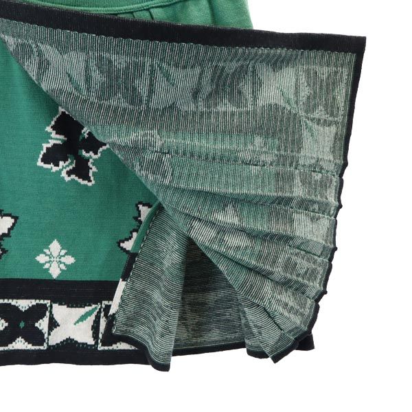 millesimes ノーカラージャケット 上下 セットアップ グリーン系 ラップスカート レディース