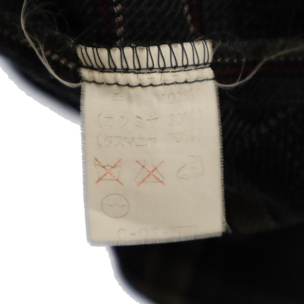 Pierre Cardin ピエールカルダン カシミヤブレンド ウール チェック柄 長袖 シャツ L メンズ