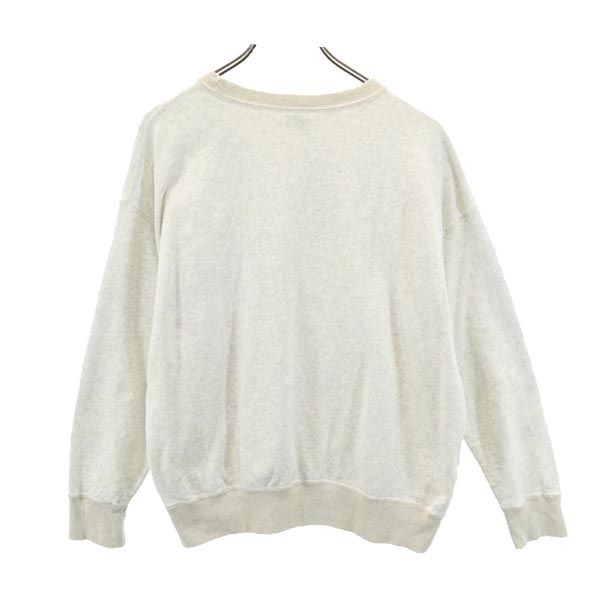 Champion チャンピオン ロゴプリント 長袖 スウェット M ライトグレー×アイボリー メンズ