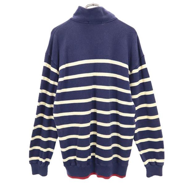 NAUTICA ノーティカ 長袖 ハーフジップ トレーナー M ネイビー×ホワイト メンズ