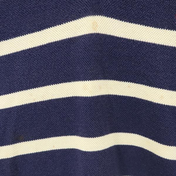 NAUTICA ノーティカ 長袖 ハーフジップ トレーナー M ネイビー×ホワイト メンズ