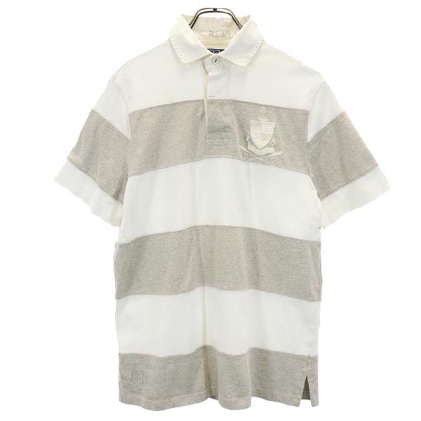 Polo by Ralph Lauren ポロバイラルフローレン ボーダー柄 半袖 ポロシャツ S ホワイト×グレー 23区 メンズ