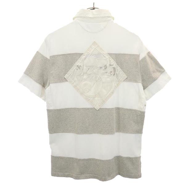 Polo by Ralph Lauren ポロバイラルフローレン ボーダー柄 半袖 ポロシャツ S ホワイト×グレー 23区 メンズ