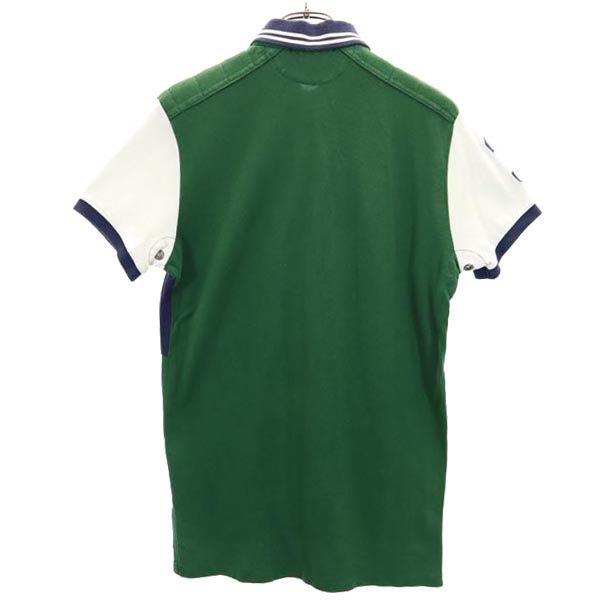 Polo by Ralph Lauren ポロバイラルフローレン ビック刺繍 半袖 ポロシャツ S グリーン×ネイビー×ホワイト メンズ