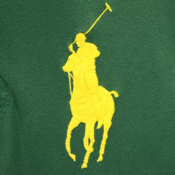 Polo by Ralph Lauren ポロバイラルフローレン ビック刺繍 半袖 ポロシャツ S グリーン×ネイビー×ホワイト メンズ