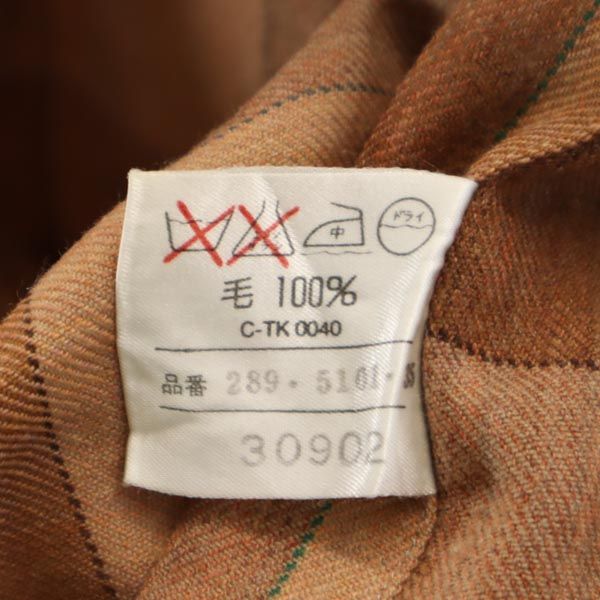 DAKS ダックス チェック柄 長袖 シャツ L ブラウン系 メンズ