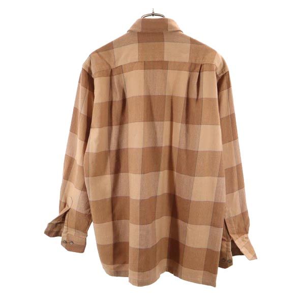 DAKS ダックス チェック柄 長袖 シャツ L ブラウン系 メンズ