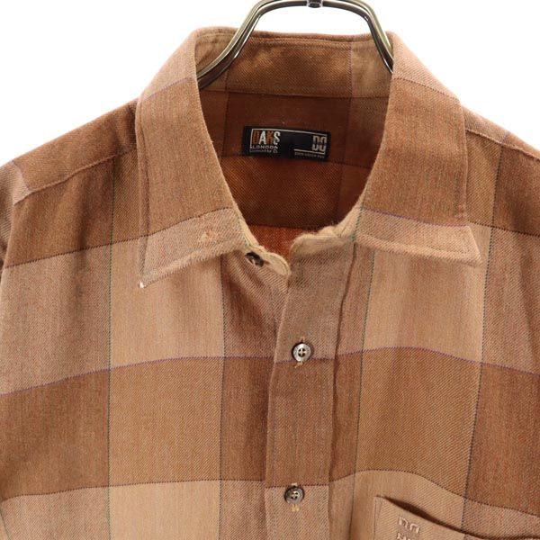 ダックス チェック柄 長袖 シャツ L ブラウン系 DAKS メンズ