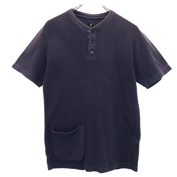 snowpeak スノーピーク 日本製 アウトドア 半袖 ヘンリーネック Tシャツ L ネイビー系 レディース