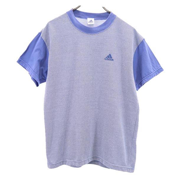 adidas アディダス 90s 日本製 半袖 Tシャツ S-M ブルー系 メンズ