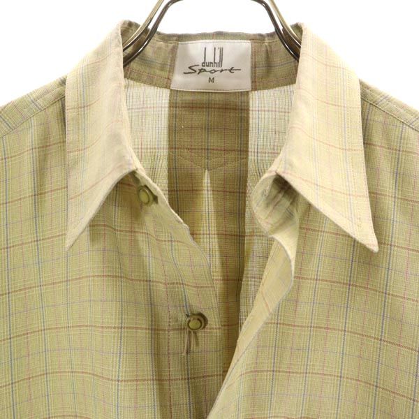 Dunhill ダンヒル チェック柄 長袖 シャツ M カーキ系 メンズ