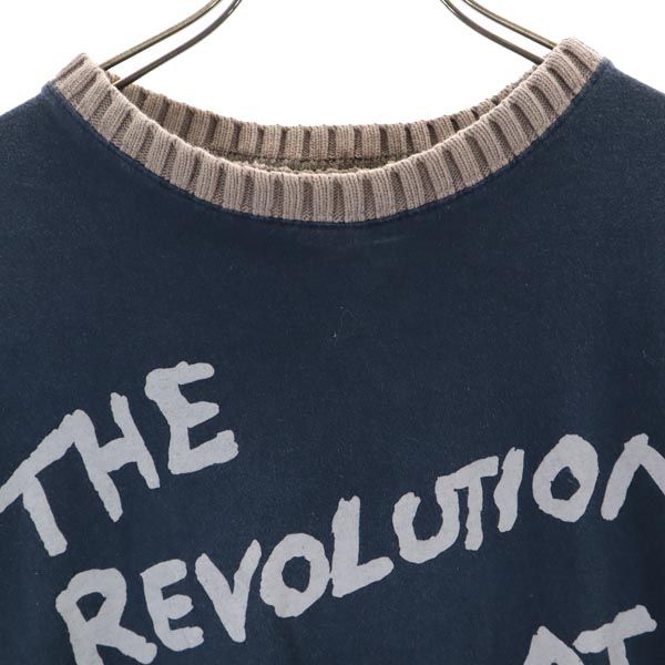 55DSL フィフティーファイブディーエスエル ロゴプリント 半袖 Tシャツ M ネイビー系 メンズ