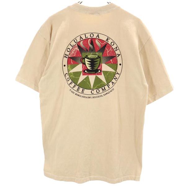 Crazy Shirt クレイジーシャツ USA製 バックプリント 半袖 Tシャツ M ベージュ系 メンズ