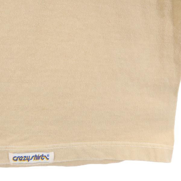 Crazy Shirt クレイジーシャツ USA製 バックプリント 半袖 Tシャツ M ベージュ系 メンズ