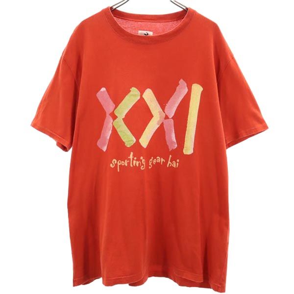 HAI ハイ 日本製 プリント 半袖 Tシャツ M 朱色 レディース