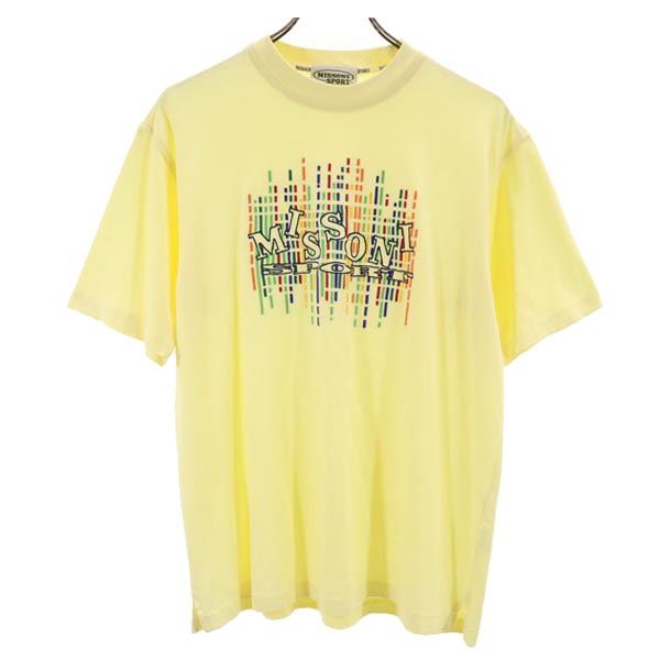 MISSONI SPORT ミッソーニ スポーツ ロゴ 刺繍 半袖 Tシャツ M 黄 メンズ