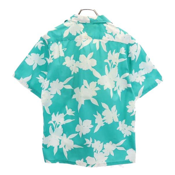 Helena's ヘレナズ 80s ハワイ USA製 ヴィンテージ 花柄 半袖 アロハシャツ グリーン系 メンズ