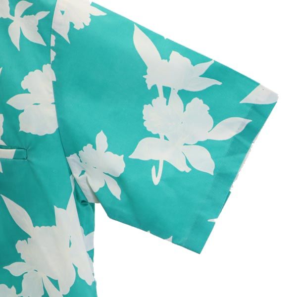 Helena's ヘレナズ 80s ハワイ USA製 ヴィンテージ 花柄 半袖 アロハシャツ グリーン系 メンズ