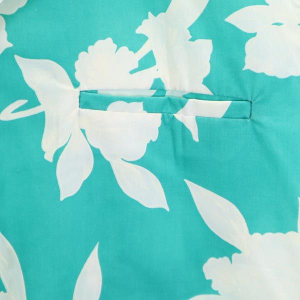 Helena's ヘレナズ 80s ハワイ USA製 ヴィンテージ 花柄 半袖 アロハシャツ グリーン系 メンズ