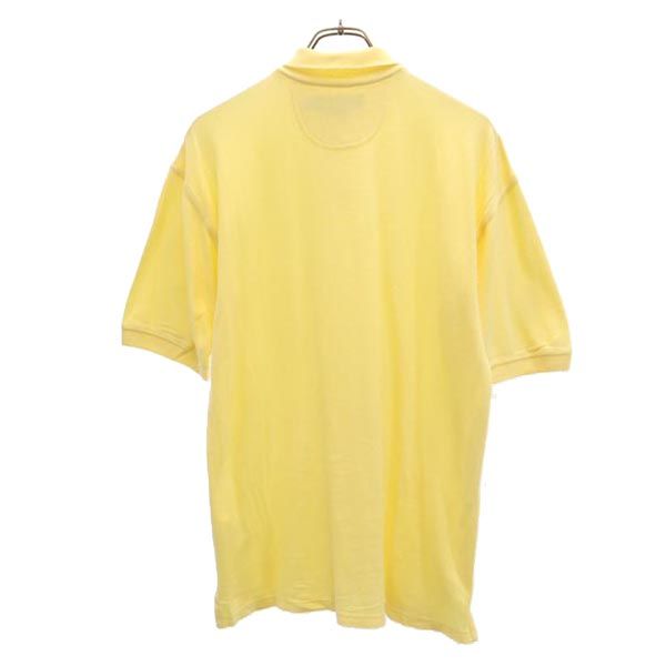 Dunhill ダンヒル ロゴ刺繍 半袖 ポロシャツ S イエロー 鹿の子 メンズ
