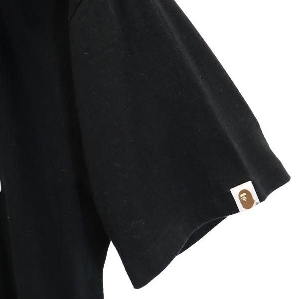 A BATHING APE アベイシングエイプ 日本製 ロゴプリント 半袖 Tシャツ L ブラック系 メンズ