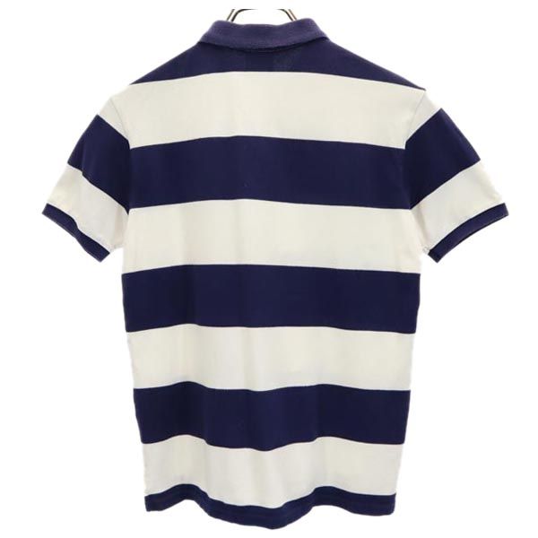 LACOSTE ラコステ ボーダー柄 半袖 ポロシャツ 12 紺×白 鹿の子 キッズ