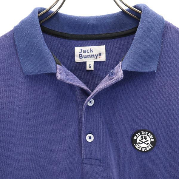 Jack Bunny!! ジャックバニー ゴルフ 半袖 ポロシャツ 5 ブルー系 メンズ