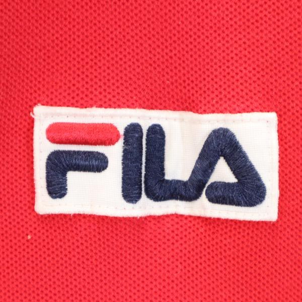 FILA フィラ 90s USA製 オールド 半袖 ポロシャツ M レッド系 鹿の子 メンズ