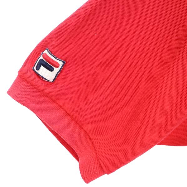 FILA フィラ 90s USA製 オールド 半袖 ポロシャツ M レッド系 鹿の子 メンズ