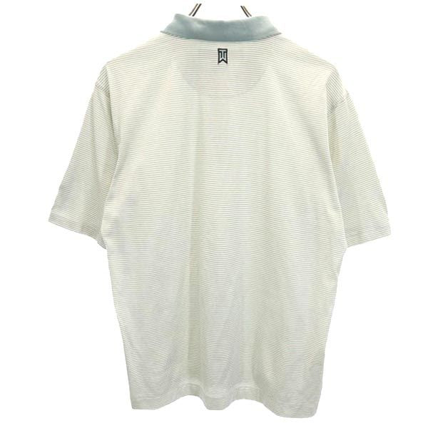 ナイキ タイガーウッズ コラボ ボーダー柄 ゴルフ 半袖 ポロシャツ S グリーン系 NIKE TIGERWOODS メンズ