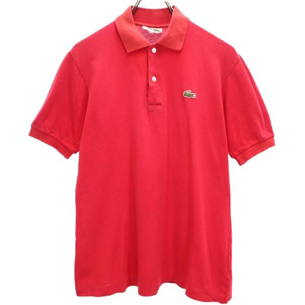LACOSTE ラコステ ワンポイント 半袖 ポロシャツ 赤 メンズ