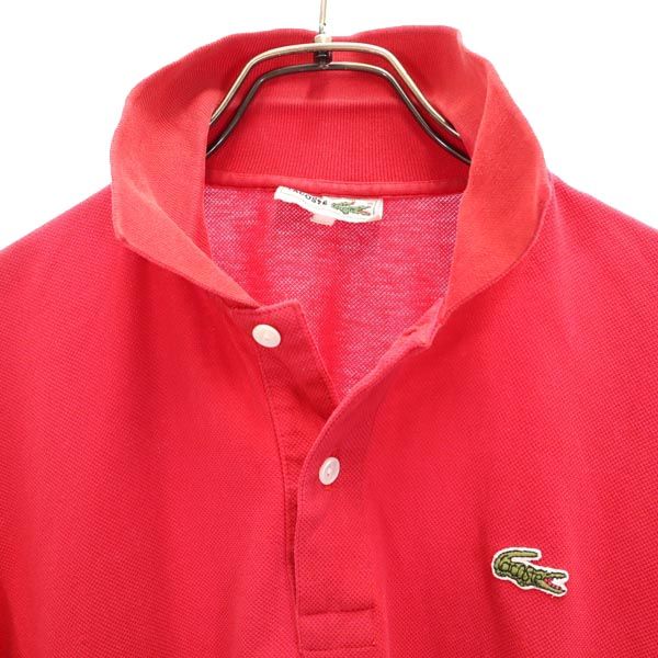 LACOSTE ラコステ ワンポイント 半袖 ポロシャツ 赤 メンズ