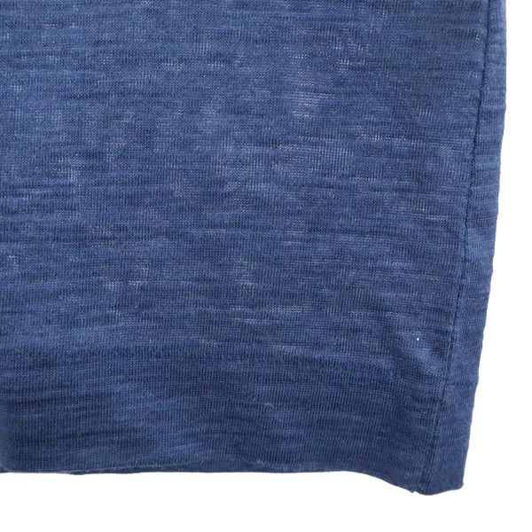 Pierre Cardin ピエールカルダン リネンブレンド ロゴ刺繍 半袖 ポロシャツ M ネイビー メンズ