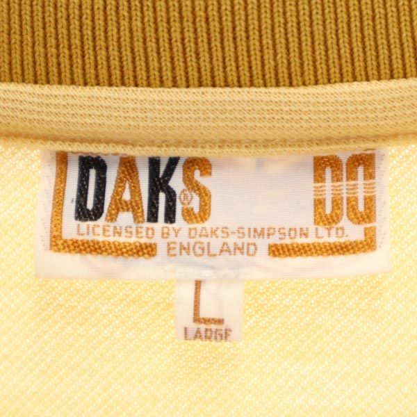 ダックス ロゴ刺繍 ゴルフ 半袖 ポロシャツ L ベージュ系 DAKS 鹿の子 メンズ
