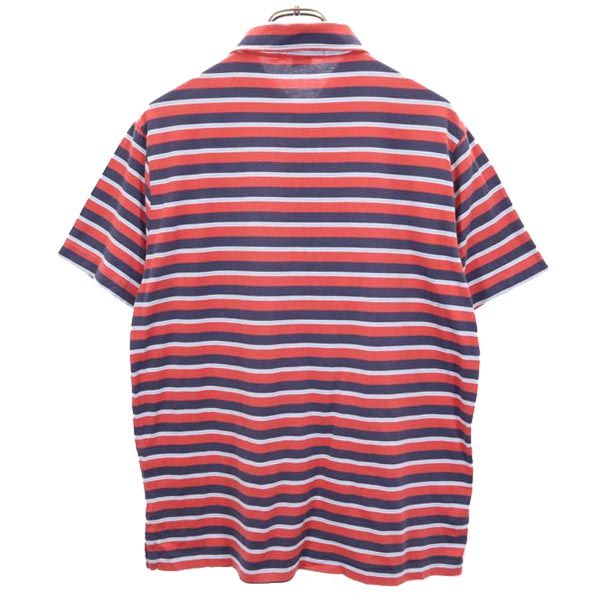 Polo by Ralph Lauren ポロバイラルフローレン ボーダー柄 半袖 ポロシャツ XL 赤×ネイビー メンズ