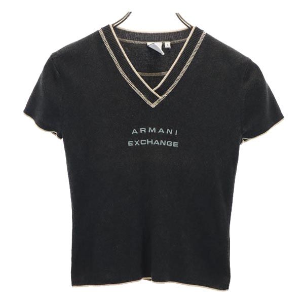 ARMANI EXCHANGE アルマーニエクスチェンジ 半袖 Vネック カットソー S グレー シャツ レディース