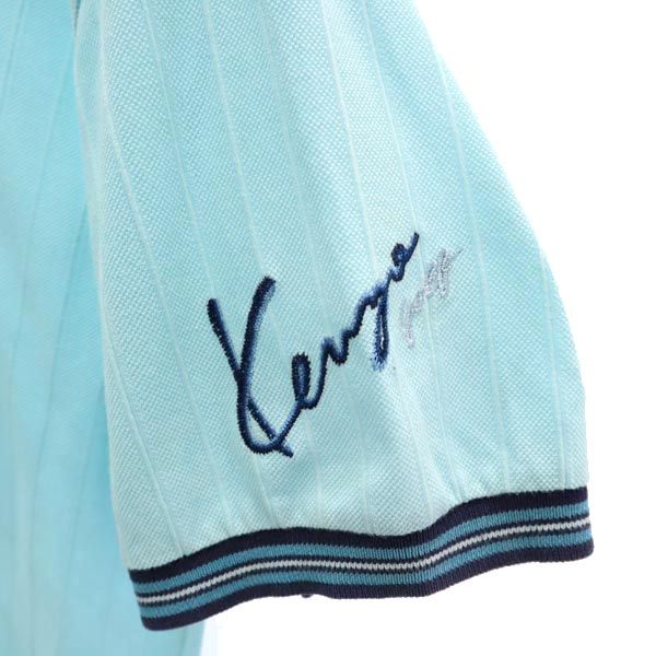 KENZO ケンゾー ストライプ柄 ゴルフ 半袖 ポロシャツ 1 水色系 鹿の子 レディース