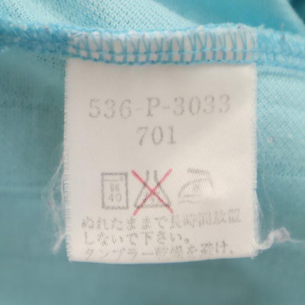 KENZO ケンゾー ストライプ柄 ゴルフ 半袖 ポロシャツ 1 水色系 鹿の子 レディース