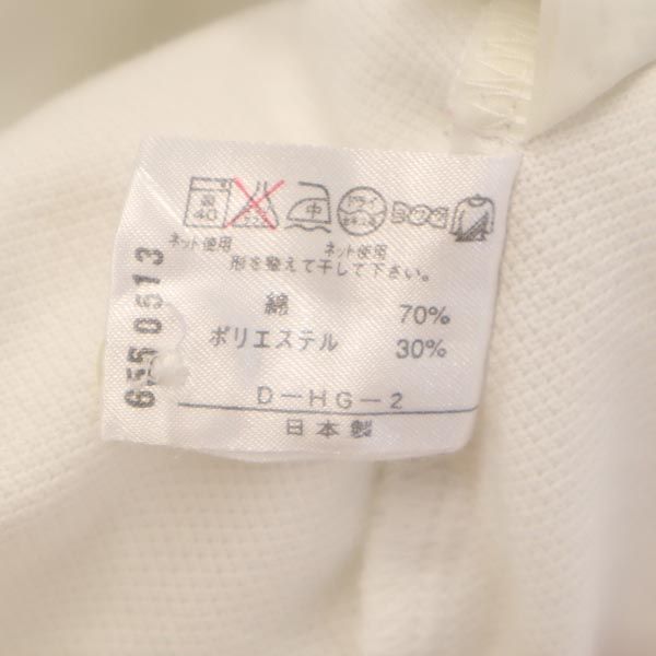 DAKS ダックス 日本製 ロゴ刺繍 ゴルフ 半袖 ポロシャツ L 白系 鹿の子 メンズ