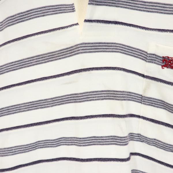 バーバリーズ 90s 日本製 三陽商会 ボーダー系 半袖 ポロシャツ MA 白×グレー Burberrys メンズ