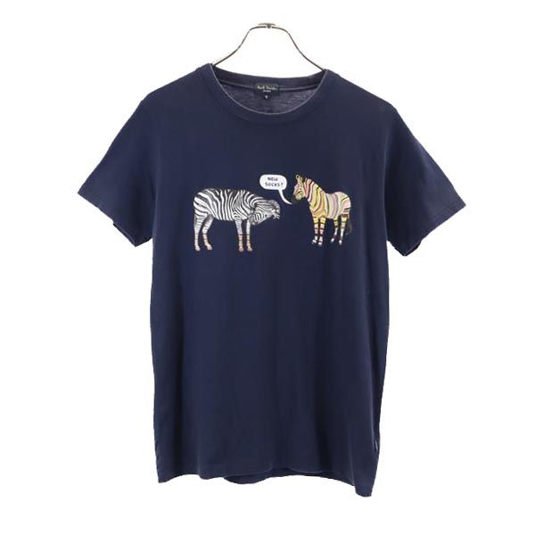 Paul Smith JEANS ポールスミスジーンズ シマウマ 半袖 Tシャツ S 紺系 メンズ