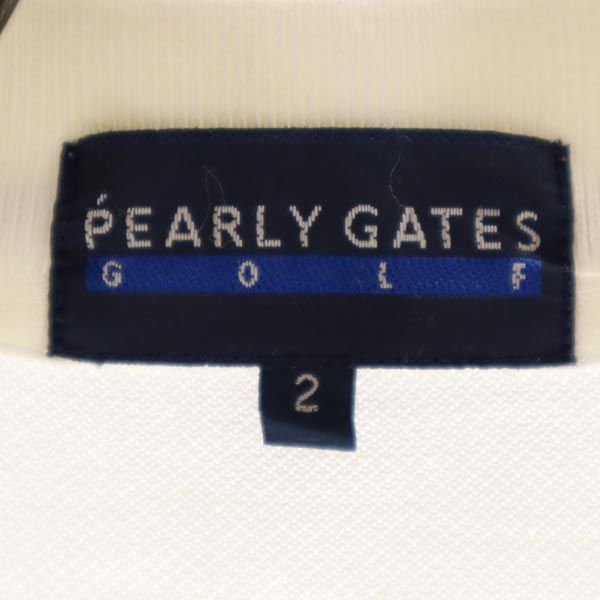 PEARLY GATES パーリーゲイツ 日本製 ゴルフ 半袖 ポロシャツ 2 ホワイト 鹿の子 レディース
