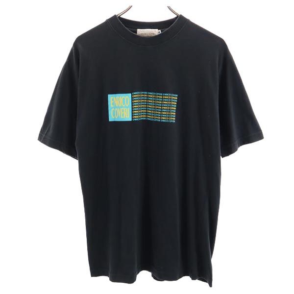 Enrico Coveri エンリココベリ 半袖 Tシャツ M 黒 クルーネック メンズ