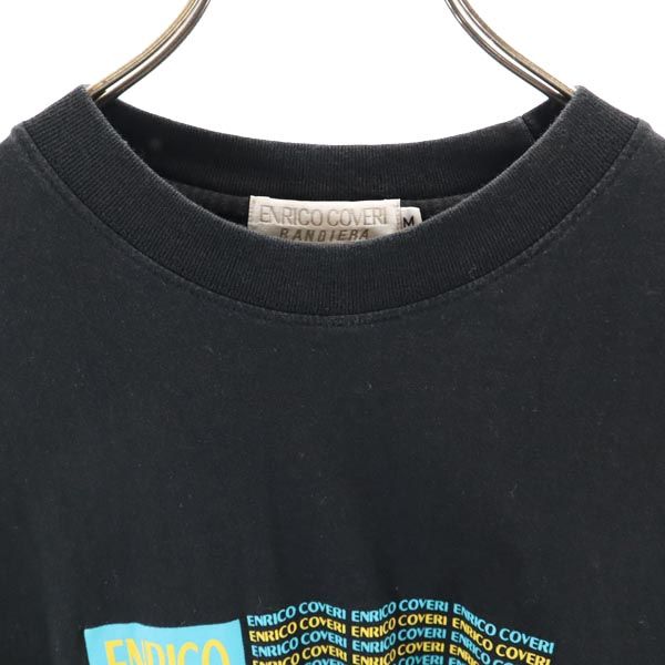 Enrico Coveri エンリココベリ 半袖 Tシャツ M 黒 クルーネック メンズ